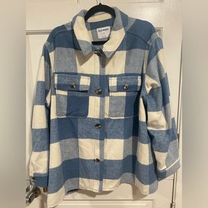 Old Navy women’s blue flannel shacket 2XL